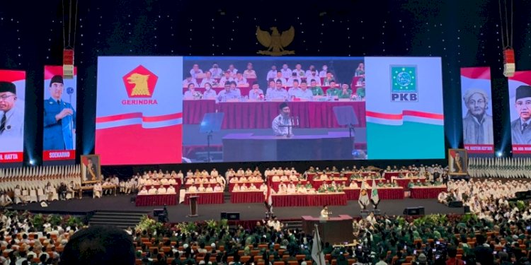 Ketua Umum Partai Kebangkitan Bangsa (PKB) Muhaimin Iskandar saat menghadiri Rapimas Partai Gerindra di Sentul International Convention Center (SICC), Bogor, Jawa Barat, Sabtu (13/8)/RMOL