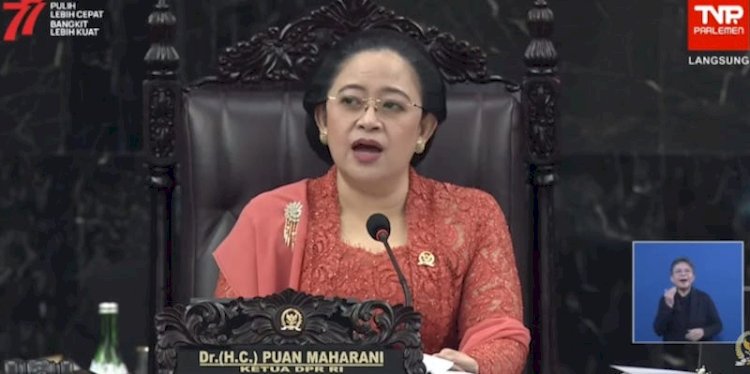 Ketua DPR RI Puan Maharani dalam Pidato pada Rapat Paripurna Pembukaan Masa Persidangan I Tahun 2022-2023/Repro