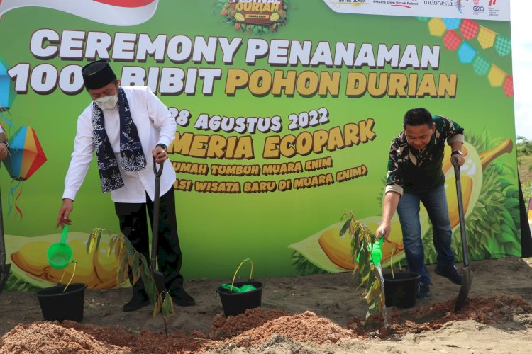 Penanaman 1000 bibit buah secara simbolik. (ist/rmolsumsel.id)