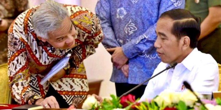 Gubernur Jawa Tengah Ganjar Pranowo dan Presiden Joko Widodo. (ist)