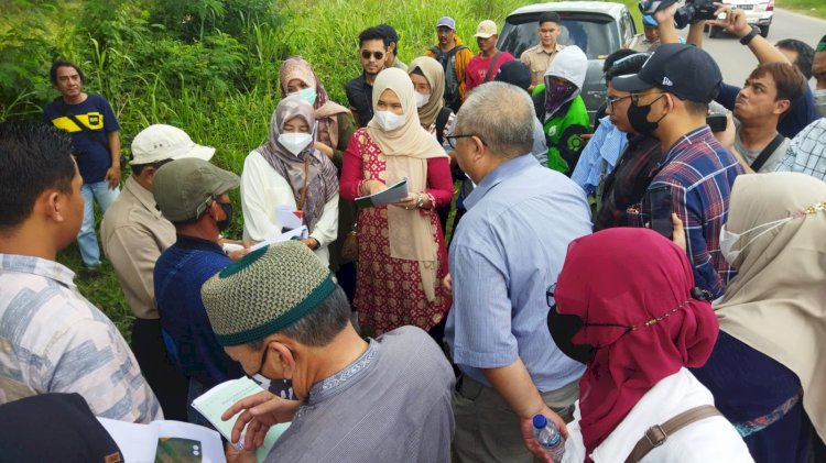 Sidang pemeriksaan setempat dalam kasus sengketa tanah seluas 1.500 m2 yang berlokasi di Desa Sungai Kedukan Kecamatan Rambutan Kabupaten Banyuasin/ist
