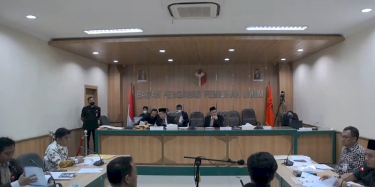 Sidang lanjutan dengan agenda pembuktian di Kantor Badan Pengawas Pemilu (Bawaslu) RI, Jalan MH Thamrin, Jakarta Pusat, Jumat (2/8)/Repro