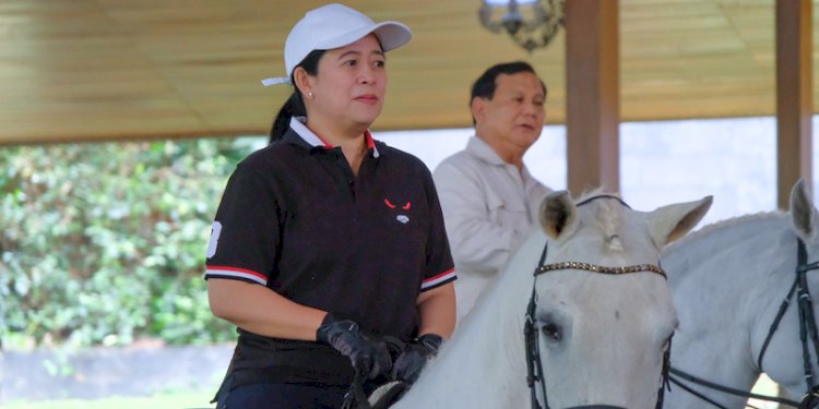 Puan Maharani saat bertemu Prabowo Subianto di Hambalang, Minggu (4/9)/Ist