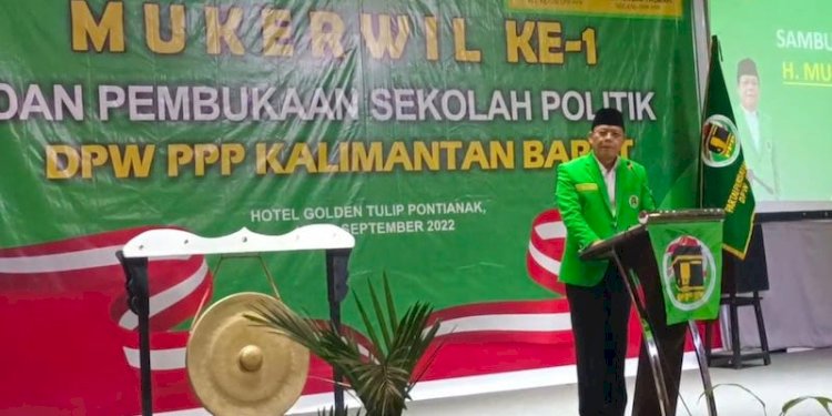 Plt. Ketua Umum PPP Muhamad Mardiono saat sambutan Mukerwil se Kalimantan Barat/RMOL