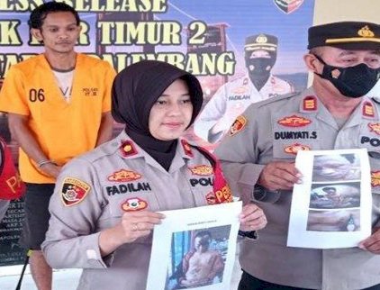 Adi Saputra (42) buronan kasus penyiraman air keras di Palembang yang buron sejak tahun 2019 silam ditangkap polisi.(ist/rmolsumsel.id)