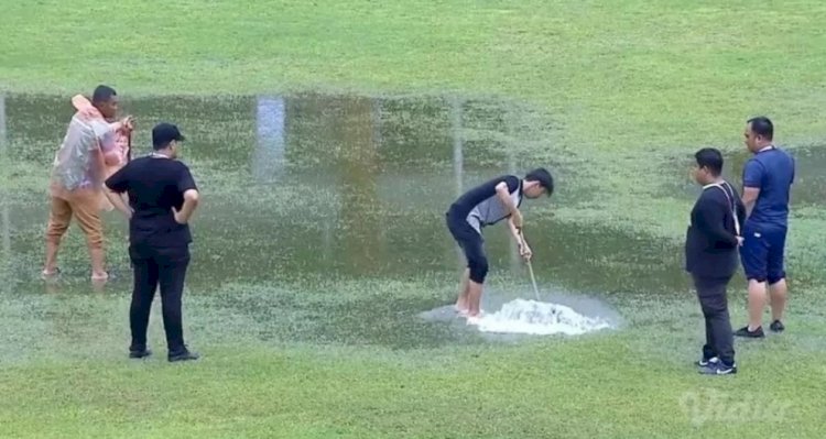 Stadion Teladan Medan, Sumatera Utara tergenang air akibat hujan deras/repro