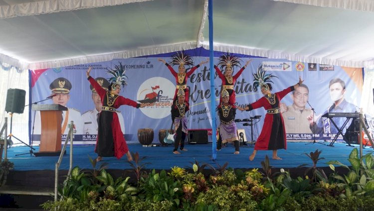 Festival Kreativitas Pemuda Kreatif Bende Seguguk, yang digelar di Halaman Gedung Pemuda Kayuagung, Selasa (7/6). (ist/rmolsumsel.id)