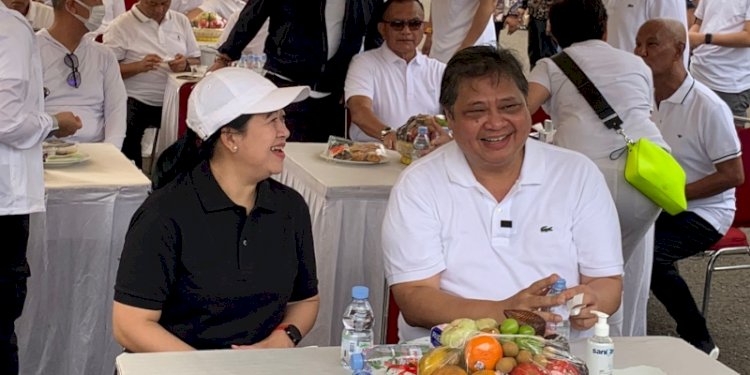 Ketua DPP PDI Perjuangan, Puan Maharani dan Ketua Umum Partai Golkar, Airlangga Hartarto/RMOL