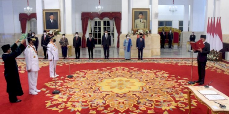 Presiden Republik Indonesia, Joko Widodo melantik Sri Sultan Hamengku Buwono X Jadi Gubernur DIY Periode 2022-2027/Net