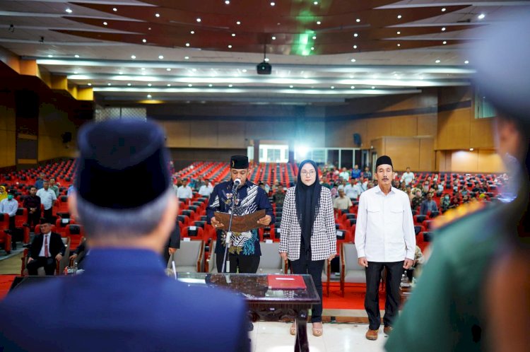 210 calon Kepala Desa di Muba membacakan ikrar damai dalam pelaksanaan Pilkades 17 Oktober mendatang/ist.