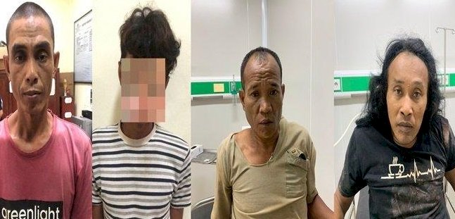 Empat pelaku perampokan dan pembunuhan pasutri di Banyuasin tertangkap. (ist/RmolSumsel.id)