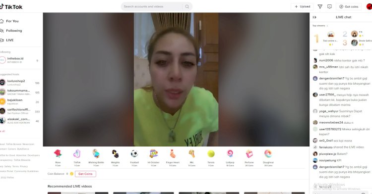 Tangkapan layar dari akun tiktok Feby Sharon/repro