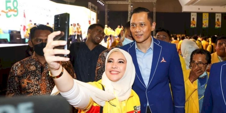 Ketua Umum Partai Demokrat, Agus Harimurti Yudhoyono (AHY) saat menghadiri HUT ke-58 Partai Golkar/Ist