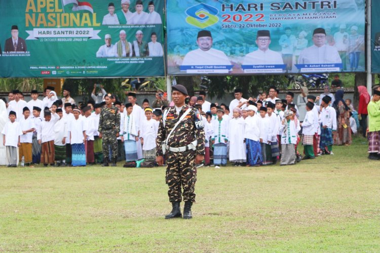 Upacara peringatan hari santri nasional ke-8 tahun 2022 di lapangan merdeka Muara Enim. (Noviansyah/Rmolsumsel.id). 