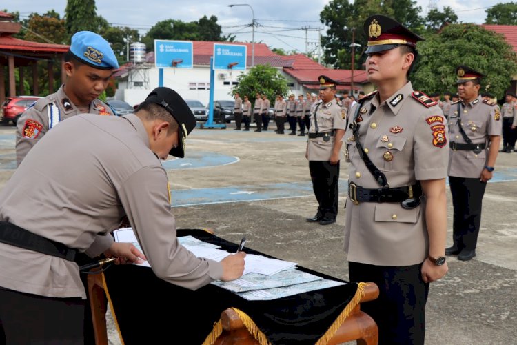 Sertijab sejumlah jabatan di lingkungan Polres Musi Rawas. (ist/rmolsumsel.id)