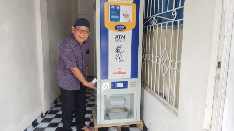 ATM Beras yang dipasang di di Masjid Arrohmah di Kelurahan Lubuk Tanjung, Kecamatan Lubuklinggau Barat I, Kota Lubuklinggau. (ist/rmolsumsel.id)