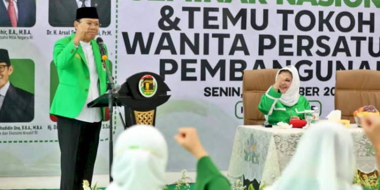 Pelaksana Tugas (Plt) Ketua Umum PPP Muhamad Mardiono saat membuka kegiatan seminar nasional sekaligus temu tokoh WPP di DPP PPP, Menteng, Jakarta/Ist