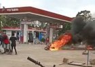 Sepeda Motor Terbakar di SPBU, Pembeli BBM Kalang Kabut
