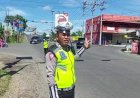 Satlantas Polres OKU Antisipasi Kecelakaan dengan Rekayasa Lalin di Perbatasan Kabupaten