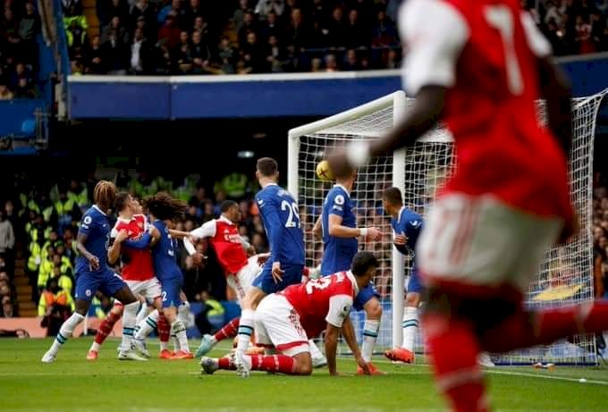 Proses terjadinya gol Arsenal yang diciptakan Gabriel Magalhaes/net