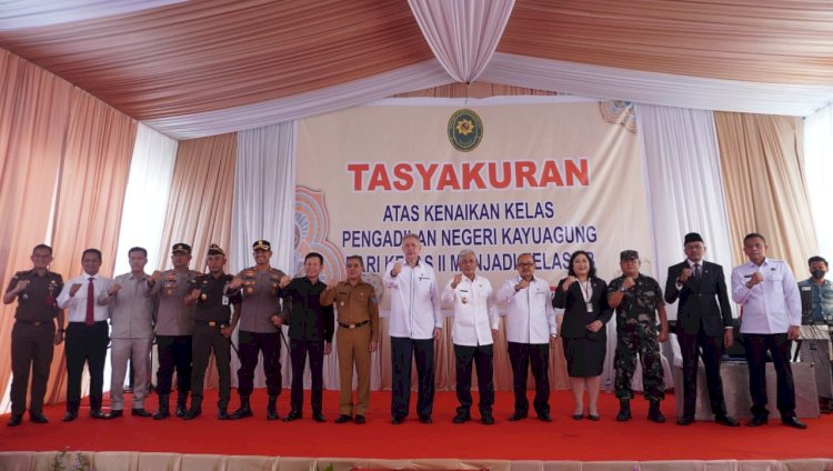 Acara tasyakuran kenaikan kelas Pengadilan Negeri Kayuagung Kelas II menjadi Kelas I B. (ist/rmolsumsel.id) 