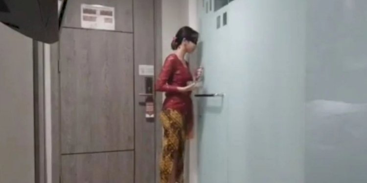 Potongan video "Kebaya Merah" yang viral di media sosial. (net/rmolsumsel.id)