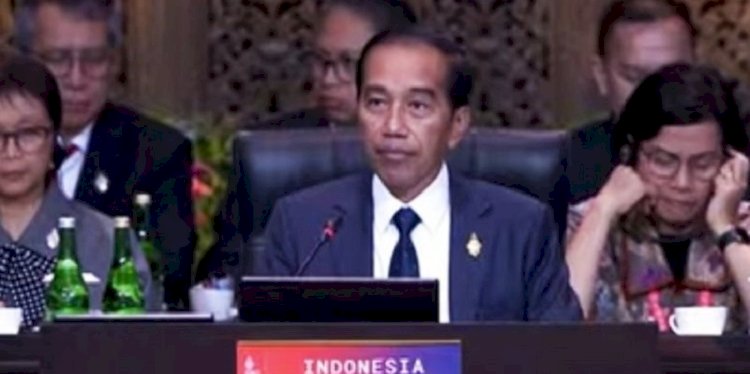 Presiden Joko Widodo ketika membuka KTT G20 di The Apurva Kempinski, Nusa Dua, Bali pada 15 November 2022/Repro