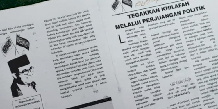 Selebaran khilafah bergambar Anies Baswedan/Ist