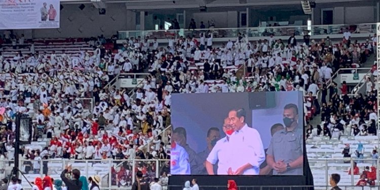 Presiden Republik Indonesia, Joko Widodo hadir dalam acara relawan di Stadion Utama Gelora Bung Karno, Jakarta/RMOL
