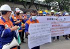 Tolak Wacana Penghapusan Koperasi TKBM, Pekerja Bongkar Muat Pelabuhan Palembang Geruduk Kantor KSOP Palembang 