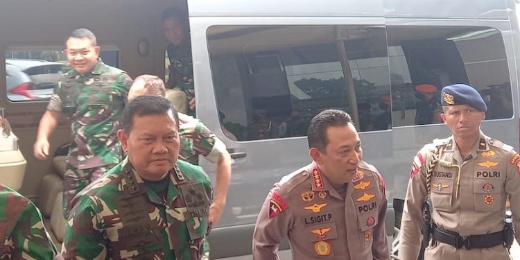 Laksaman Yudo Margono tiba didampingi Kapolri Jenderal Listyo Sigit Prabowo, KSAD Jenderal Dudung Abdurrachman dan KSAU Marsekal Fadjar Prasetyo/RMOL