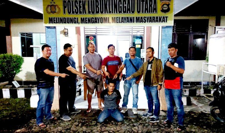 Tersangka Satria diamankan di Polsek Lubuklinggau Utara.(foto Istimewa)