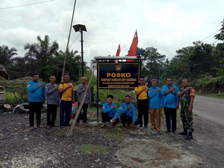 Desa Sukajaya Bayung Lencir yang menjadi gerbang masuk Sumsel arah Jambri menjadi Kampung Tangguh Anti Narkoba/ist.