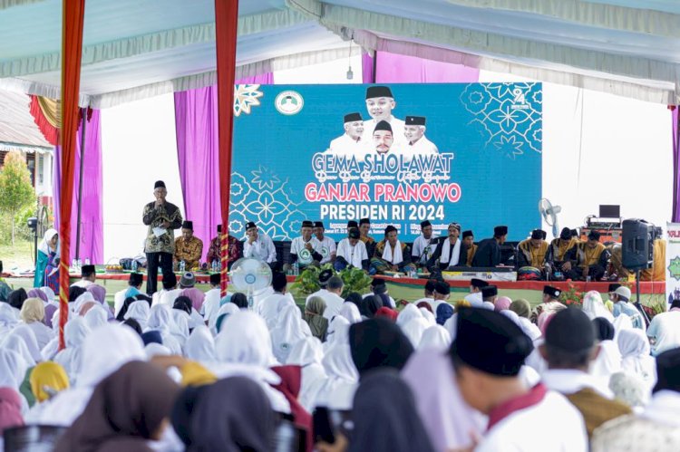 Gema Shalawat dan Doa Bersama untuk Ganjar di Sembawa, Kabupaten Banyuasin. (ist/rmolsumsel.id)