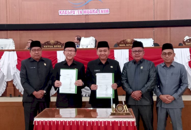  Pimpinan Dewan Muara Enim bersama Pj Bupati Muara Enim /ist