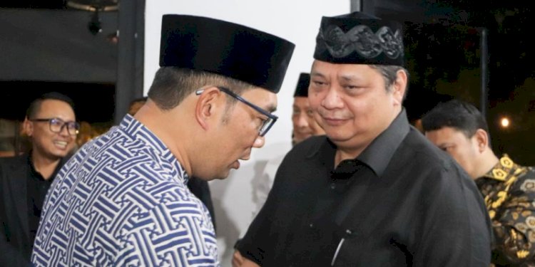 Ketua Umum Partai Golkar, Airlangga Hartarto dan Gubernur Jawa Barat, Ridwan Kamil/Net