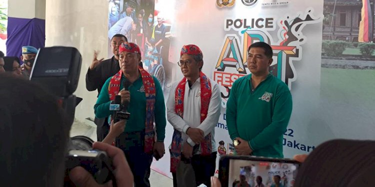 Kadiv Humas Polri Irjen Dedi Prasetyo menyampaikan keterangan pers usai acara Police Art Festival di TIM/Ist.