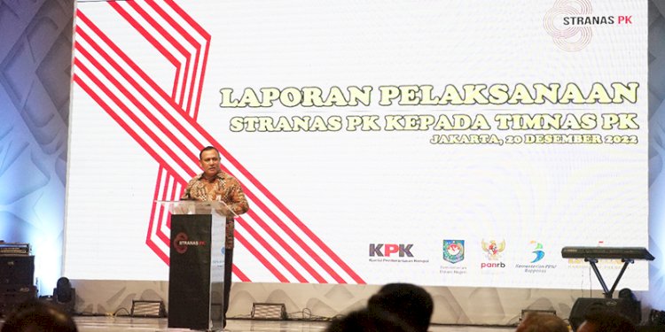 Ketua KPK RI Firli Bahuri saat menyampaikan sambutan dalam peluncuran aksi pemberantasan korupsi (PK) 2023-2024/Ist