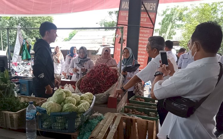 Sekretaris dinas Ketahanan Pangan, Feriyanto saat inspeksi mendadak (sidak) di pasar tradisonal/ist