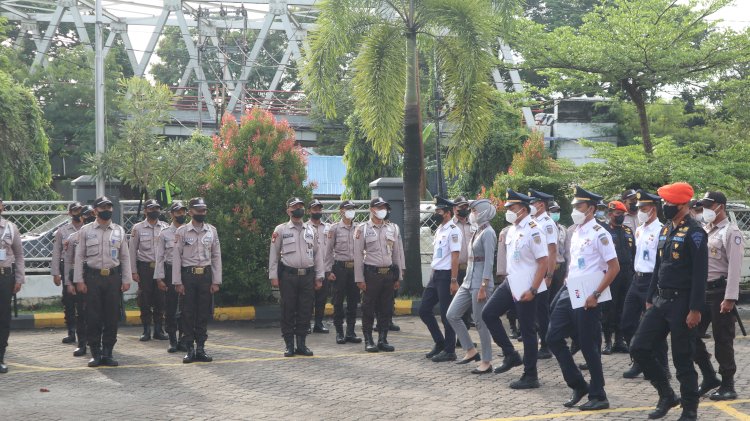 Apel Gelar Pasukan Angkutan Natal dan Tahun Baru (Nataru) digelar PT KAI Divre III Palembang, Kamis (22/12/2022)/ist.