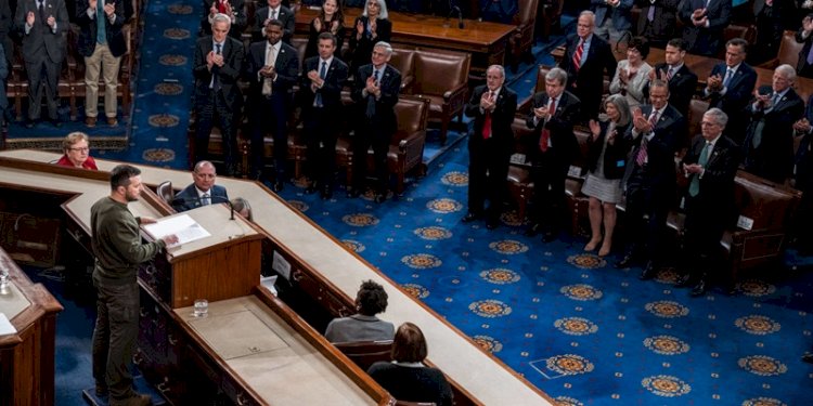 Volodymyr Zelensky memberikan pidatonya di Kongres AS/Net
