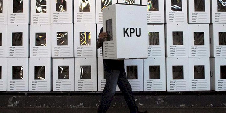 Kotak suara dari bahan kardus kembali digunakan untuk Pemilu 2024/Net