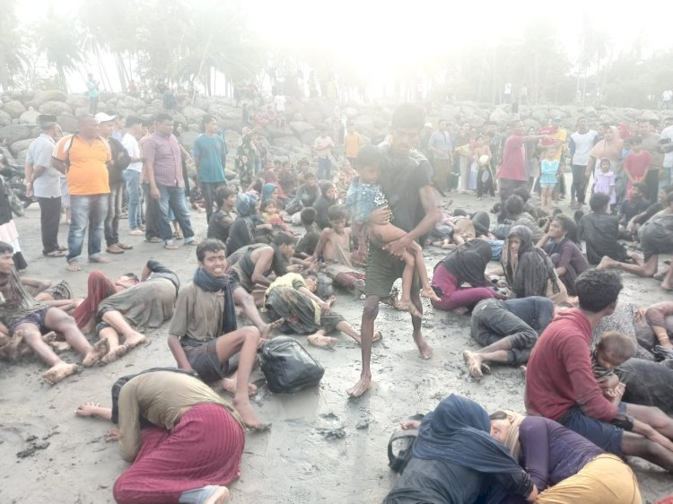 Sejumlah pengungsi Rohingya yang terdampar di Pidie, Aceh. Foto: ist.