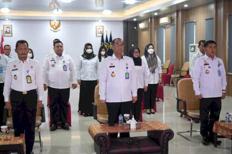 Kakanwil Kemenkumham Sumsel dan jajaran saat menyaksikan pelantikan  Dirjen Imigrasi. (ist/rmolsumsel.id)