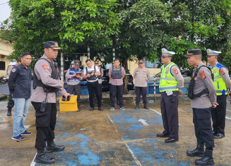 Seluruh personel Polres Musi Rawas dikumpulkan dalam giat pelaksanaan Panggilan Luara Biasa/ist