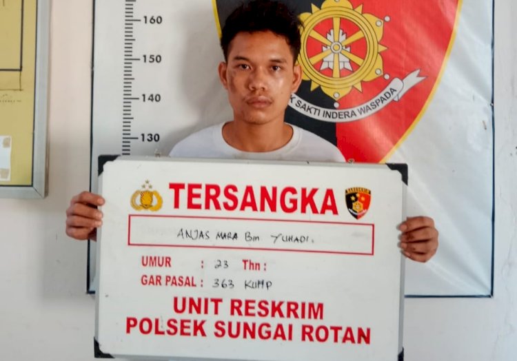 Pelaku pencurian sepada motor diamankan anggota Polsek Sungai Rotan/ist.