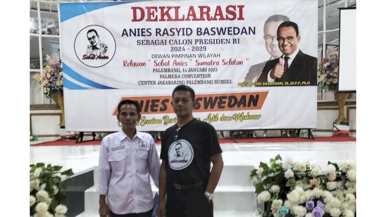 DPW Relawan Sobat Putih Anies Provinsi Sumatera Selatan (Sumsel) menggelar Deklarasi Anies Rasyid Baswedan Sebagai Calon Presiden 2024-2029 dilaksanakan di Palmera Convention Center Jakabaring Palembang, Sabtu (14/1).(ist/rmolsumsel.id)   