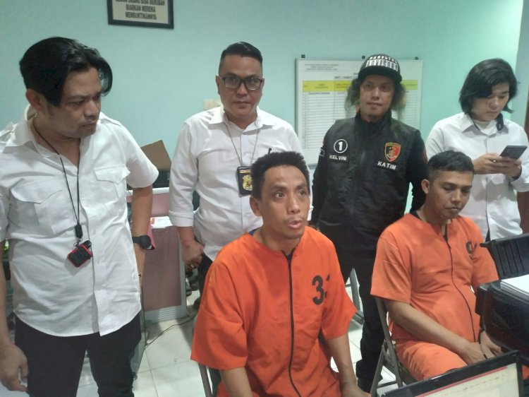 Pelaku saat diamankan pihak kepolisian. (Ist/Rmolsumsel.id). 