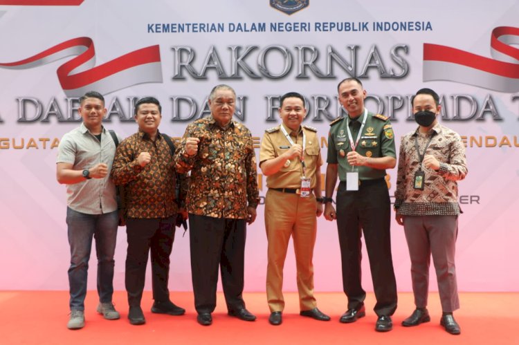 Pj Bupati Kurniawan bersama Forkopimda Muara Enim menghadiri rakornas Forkopimda se-Indonesia di Sentul Kabupaten Bogor (Ist/RmolSumsel.id). 