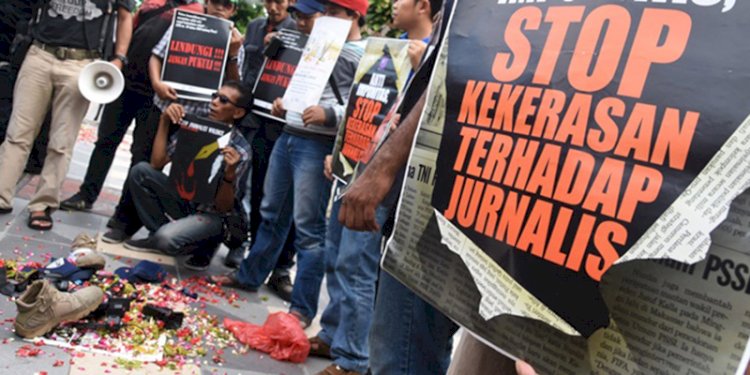  Aksi menolak kekerasan terhadap jurnalis/Net